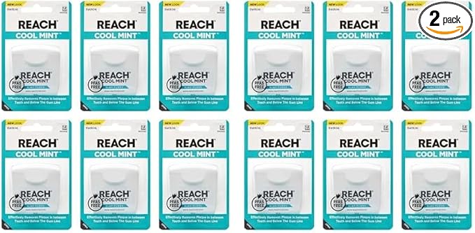 Listerine Cool Mint Interdental Floss for a Cleaner, Healthier Mouth, Oral Care, 55 Yards (Pack of 12)