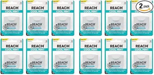 Listerine Cool Mint Interdental Floss for a Cleaner, Healthier Mouth, Oral Care, 55 Yards (Pack of 12)