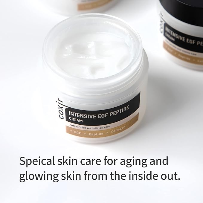 coxir INTENSIVE EGF PEPTIDE CREAM l Day&Night Firming Cream l EGF(Epidermal Growth Factor), Peptides, Niacinamide, Panthenol, Collagen l Korean Skincare [50ml/1.69fl.oz]