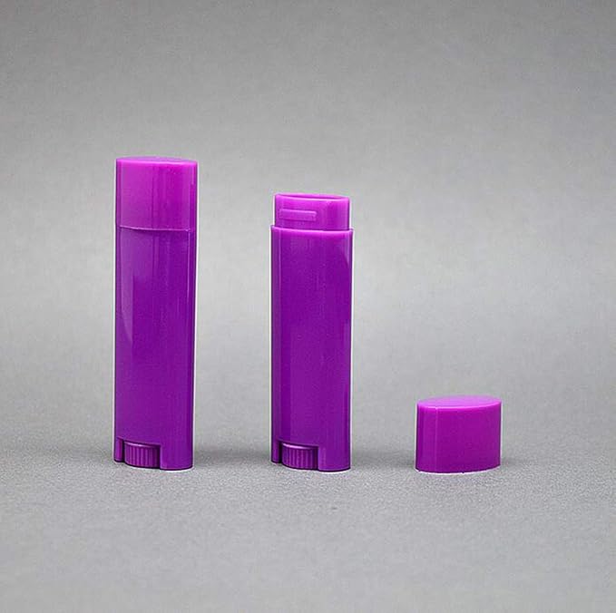 5ml 25Pcs Empty Oval Deodorant Lip balm Tubes Containers Twist-up Refillable Containers for Lipstick,Chapstick,Homemade Lip balm,DIY Deodorants(Purple)