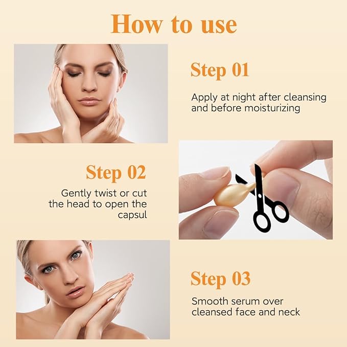 HKH Vitamin C Super Serum for Face - Anti Aging Vitamin E Facial Serum Capsules with Niacinamide, Vit C Serum Oil for Women, Even Skin Tone, Reduce Wrinkles, Moisturise, Travel Friendly (38 Capsules)