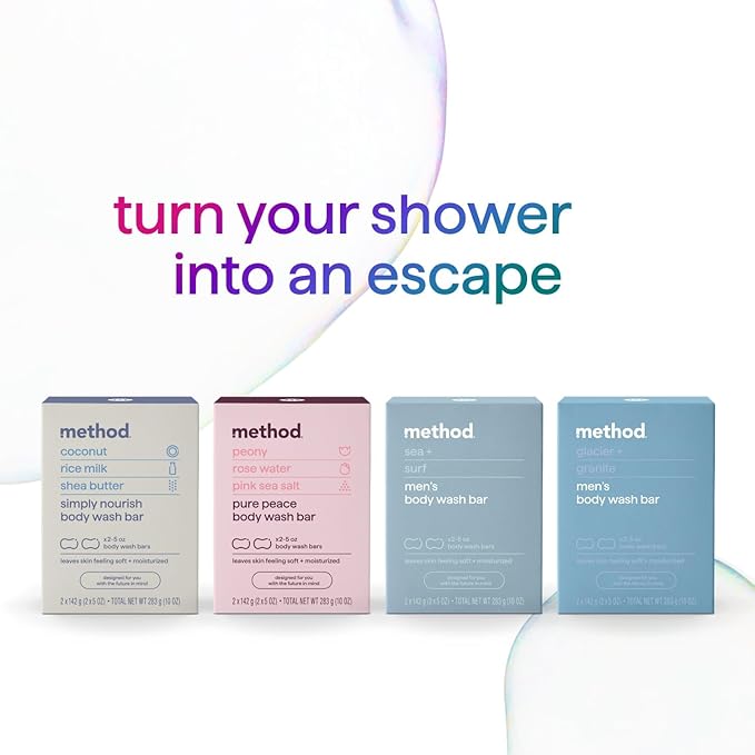 Method Bar Soap, Sea + Surf, Plastic Free, 2 bars, 5oz each