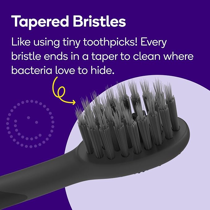 BURST Pro Sonic Electric Toothbrush Genuine Replacement Heads (Black/3 Pack) | Soft Bristles for Deep Clean, Stain & Plaque Removal