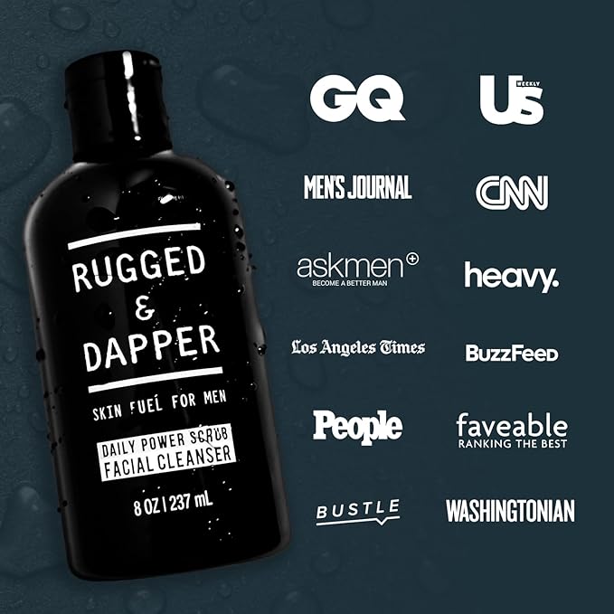 Premium Daily Power Scrub | 8 oz | Exfoliating Mens Face Wash | Deep Cleans + Prevents Breakouts | Face Wash Men's | Natural Ingredients | Made in USA