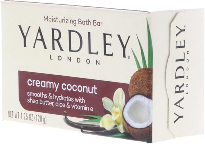 Yardley Creamy Coconut Bath Bar, 4.25 oz Pack of 8