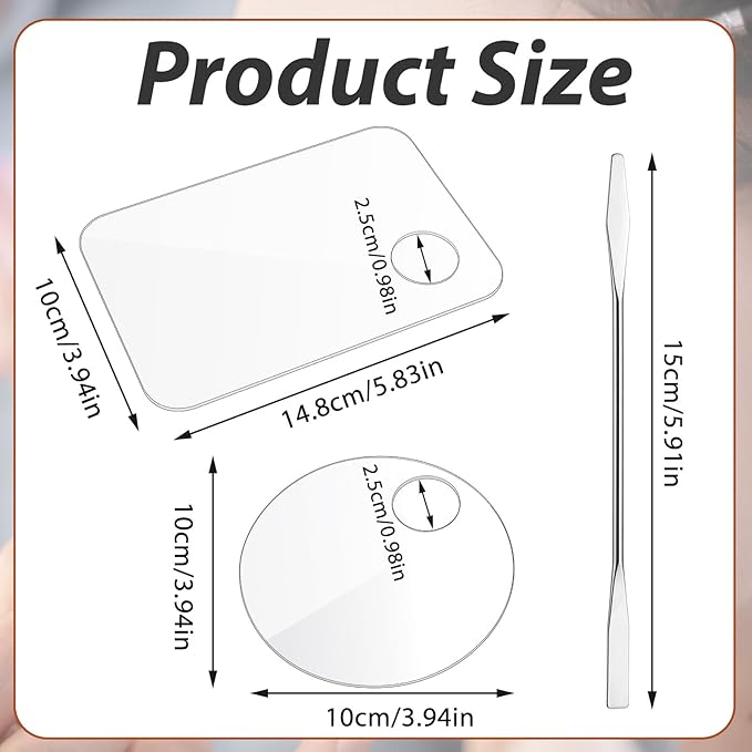 3 Pcs Acrylic Makeup Palette with 3Pcs Makeup