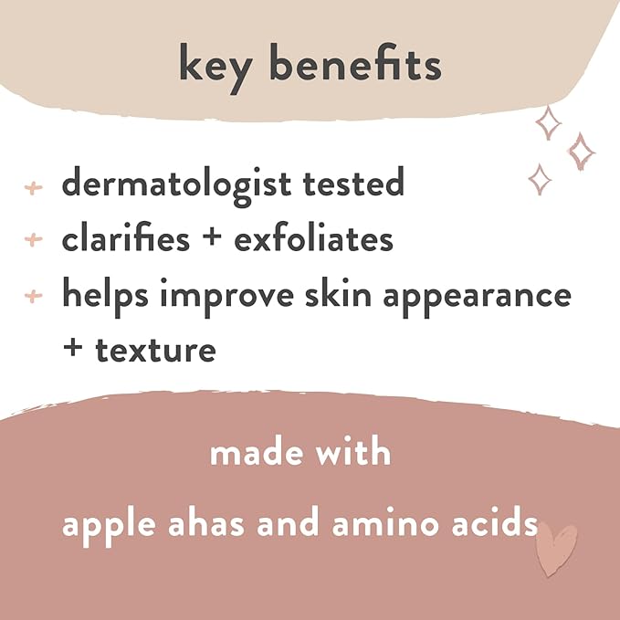 The Honest Company Honest Mama's Gotta Glow Face and Body Wash | Pregnancy Safe Clarifying + Exfoliating AHA Cleanser | 8 fl oz