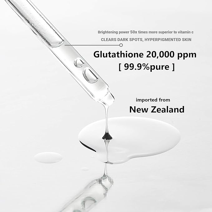 Glutathione Serum with 5+Peptides -20,000ppm Glutathione brightening 50X dark spot Serum for Face- Hyperpigmentation Serum, Anitoxidants B3,B5 C E Niacinamide fights Aging Signs [5 serum in 1]