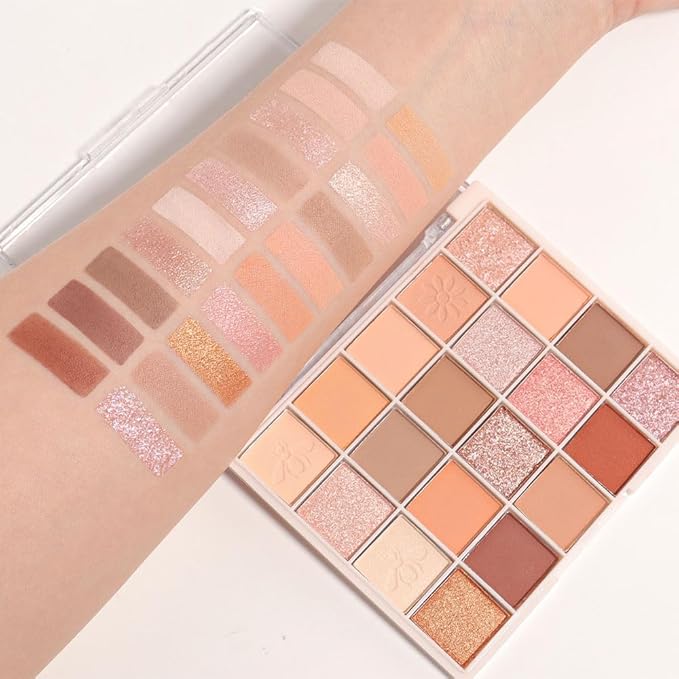 20 Colors Nude Pink Gold Brown Basics Eyeshadow Palette,Matte Nude Neutral Naked Eye Shadow Makeup,Highly Pigmented Long Lasting Waterproof Ultra-Blendable,Great for Travel Gift Kit