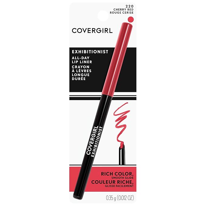 COVERGIRL Exhibitionist Lip Liner, Cherry Red 220, 0.012 Ounce