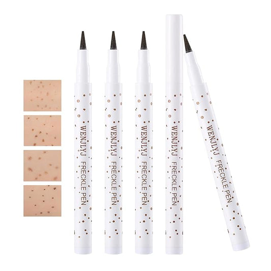 4 Colors Freckle Pen,Waterproof Freckle Makeup Pen,Lightweight Long Coffee,Chestnut,Dark Brown