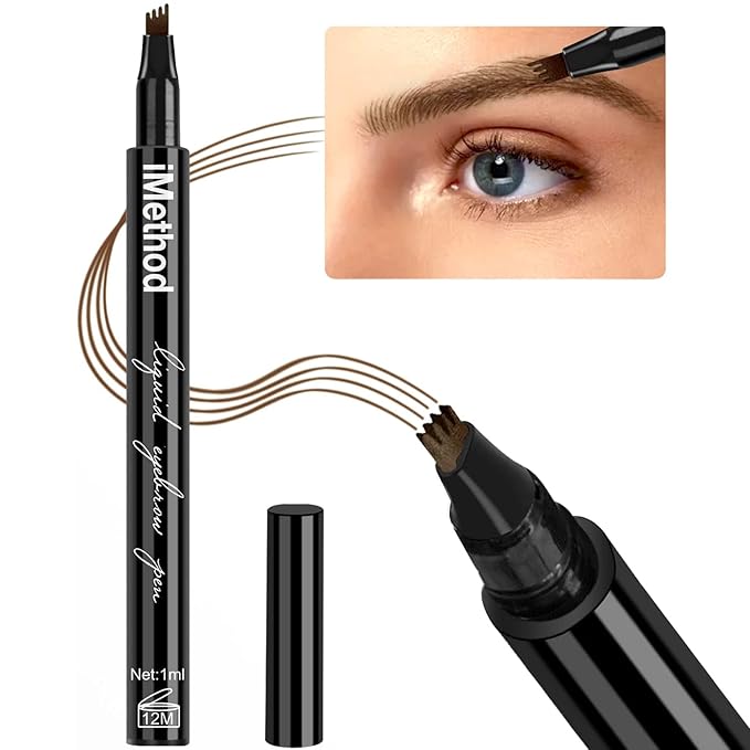 iMethod Eyebrow Pen - iMethod Eyebrow Pencil with a Micro-Fork Tip Applicator Creates Natural Looking Brows Effortlessly and Stays on All Day, Brown