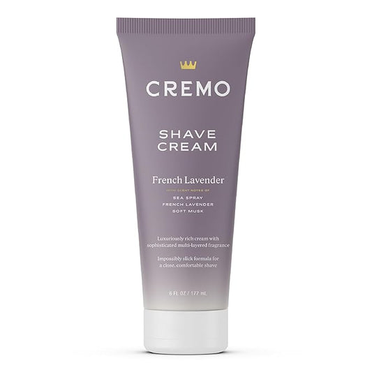 Cremo French Lavender Moisturizing Shave Cream, Astonishingly Superior Ultra-Slick Shaving Cream for Women Fights Nicks, Cuts and Razor Burn, 6 Fl Oz