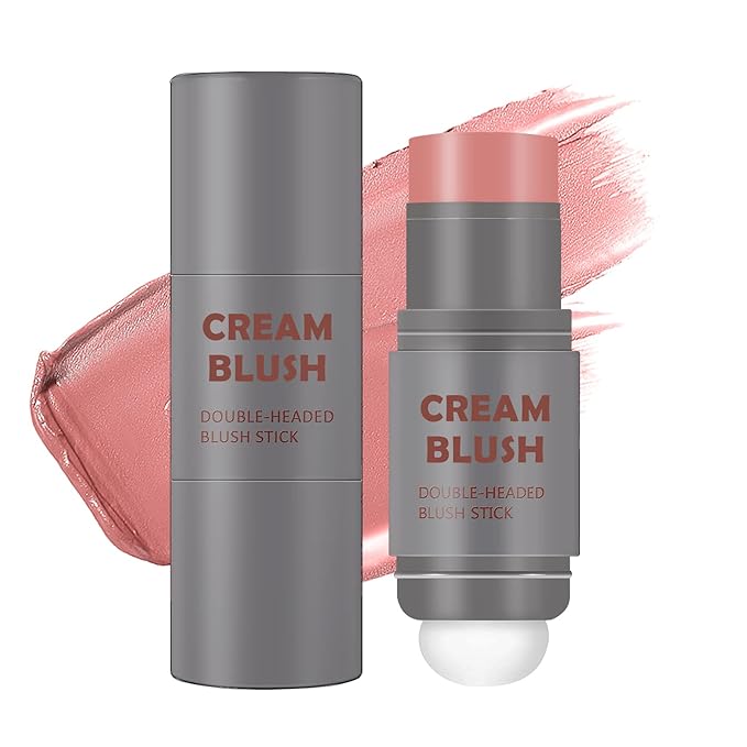 Cream Blush Stick with Sponge 3 in 1 Rose Red