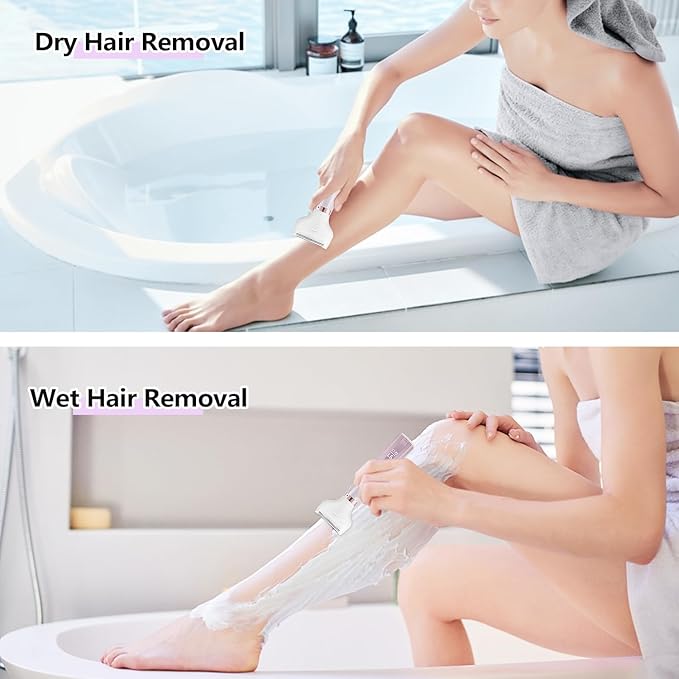 Electric Razors Shavers for Women, Bikini Trimmer 5 in 1 Lady Electric Shaver Razor Wet/Dry Face Razors for Face Nose Eyebrow Arms Armpit Legs Pubic Hair Area Painless Facial Hair Removal for Women
