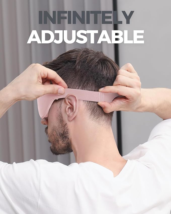 MZOO Luxury Sleep Mask for Back, Side Sleeper, Complete Light Blocking Sleeping Eye Mask Night Blindfold, 3D Zero Pressure & Spacious for Lash Extensions, Breathable Soft Eye Cover Flight Nap Travel