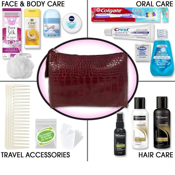 Women's Premium 16 PC Travel Kit – Stocking Stuffer and Holiday Gift Set with Tresemme Hair Products and Bath Essentials – Christmas Gifts for Women