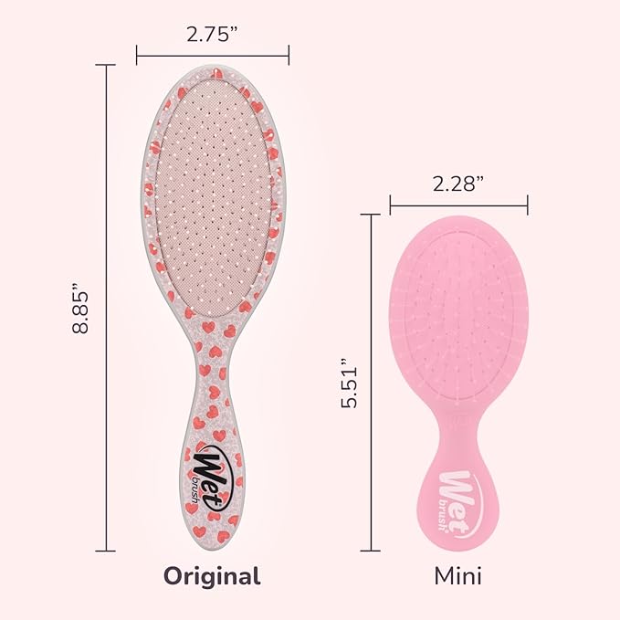 Wet Brush Original Detangler Hair Brush, Mickey & Minnie (Disney Love), Ultra-Soft IntelliFlex Bristles, Detangling Bristles Glide Through Tangles (Wet Dry & Damaged Hair), Women & Men