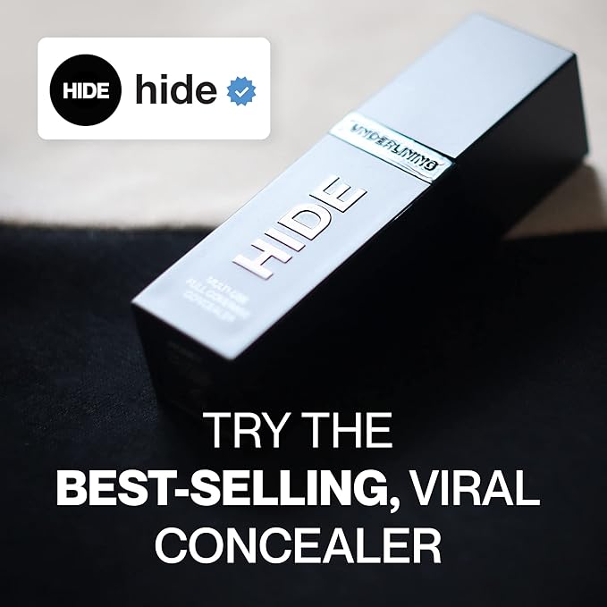 HIDE Liquid Concealer, 0.5 fl. oz. - Medium to Full Coverage Matte Concealer for Acne, Blemishes, Under Eye Dark Circles & Hyperpigmentation, Oil Free Concealer, Color For All Skin Tones (Walnut)