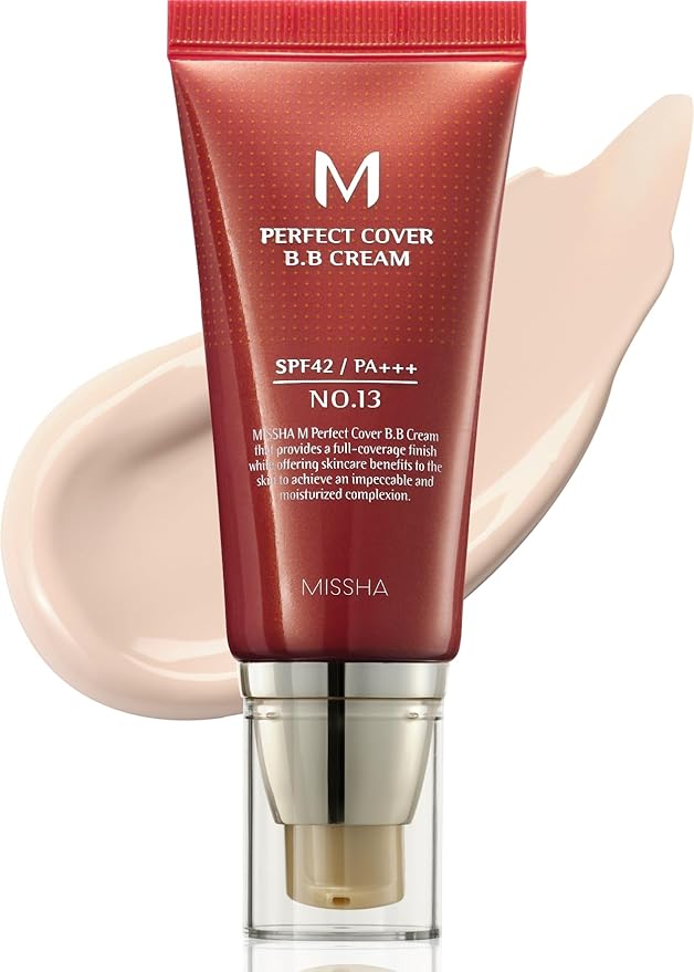 MISSHA M Perfect Cover BB Cream No.13 Bright Beige - Fair with Cool Undertone SPF 42 PA +++ 1.69 Fl Oz - Tinted Moisturizer with SPF