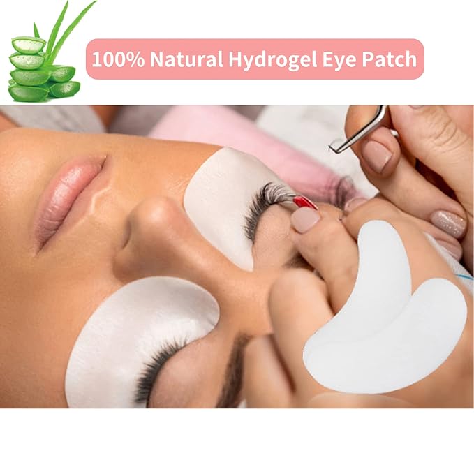 350 PCS Under Eye Gel Pads,Eyelash Mascara Brushes,Holder Eyelash Extension Rings - 100% Naturel Lint Free,Comfy and Cool,Eyelash Extension Eye Pads,Hydro gel Eye Patches Beauty Tool(Pink)