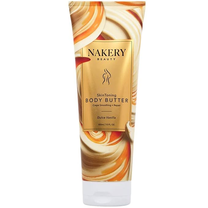 Nakery Skin Toning Body Butter for Women - Firming Body Lotion for Women - Peptide Infused Body Lotion for Crepey & Sagging Skin - Skin Firming Lotion for Neck, Arms & Legs - Dulce Vanilla
