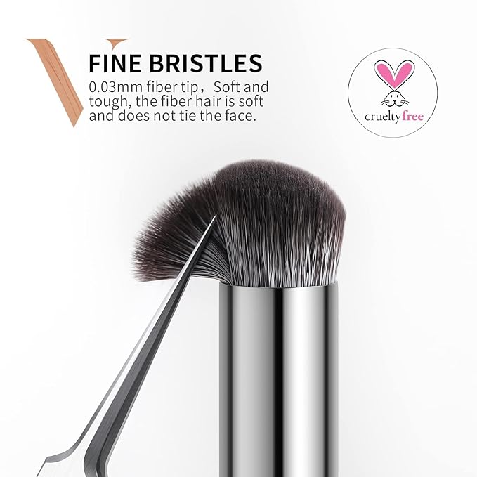 DUcare Concealer Brush Under Eye, Angled Small Nose Contour Brush, Mini Thin Slanted Foundation Dark Circles Puffiness, Puffy Face Eyebrow Eyes, Liquid Cream Blending