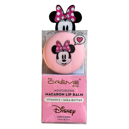 The Crème Shop x Disney Macaron Lip Balm Minnie Mouse Strawberries and Crème Pink Korean Scented Pocket Portable Vitamin E Shea Butter