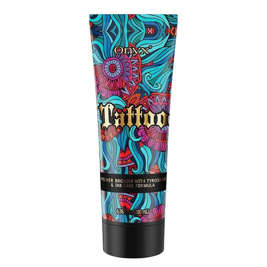 Onyx Tattoo Tanning Lotion with Fade Protection Ink Care & Color Booster Formula | Tattoo Tanning Lotion for Men and Women with Fruit Extract | Tattoo Lotion for Indoor and Outdoor Use - 6.76 FL/OZ