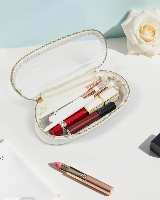 Clear Makeup Bag Small, TSA Approved Portable Toiletry Bag with Zipper Cosmetic Travel Bag Makeup Organizer Case Mini Makeup Pouch for Purse Car Organizer Bag for Women Men