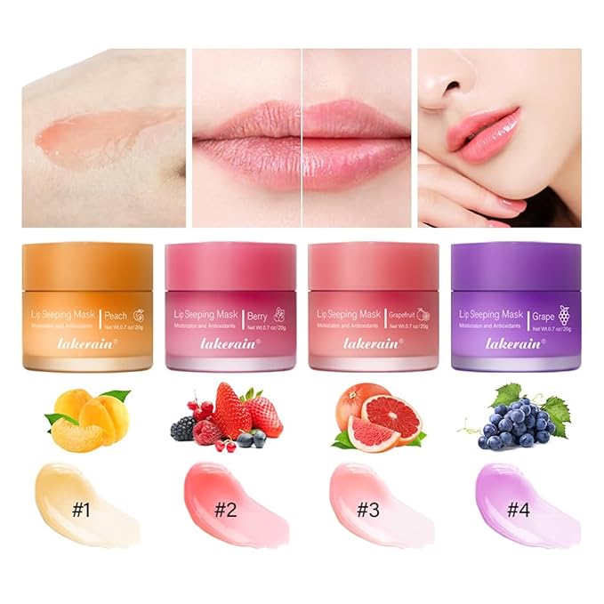 Hydrating Lip Sleeping Mask, Long Lasting Hydrating Night Lip Balms for Intensive Moisturizing and Care, Prevention Dry and Crack (GRAPEFRUIT) 0.7 OZ