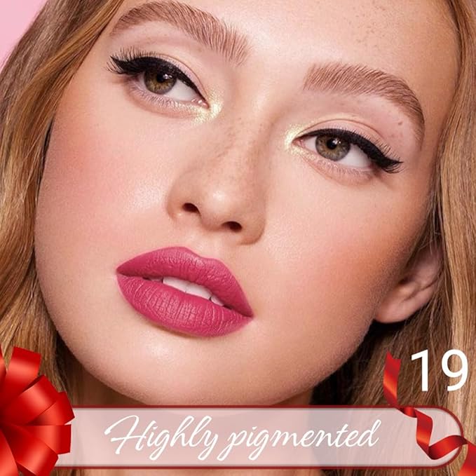 Captivating Red Crayon Matte Lipstick Lip Liner Pencil, Moisture Smooth Lipstick Pencil, With pencil sharpener Sharpenable Lip Pencil, Ultimate Lip Crayon for Women Smudgeproof Waterproof 19#