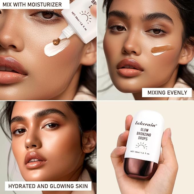 Bronzing Drops For Face, Liquid Bronzer Glow Drops, Bronze Glow)