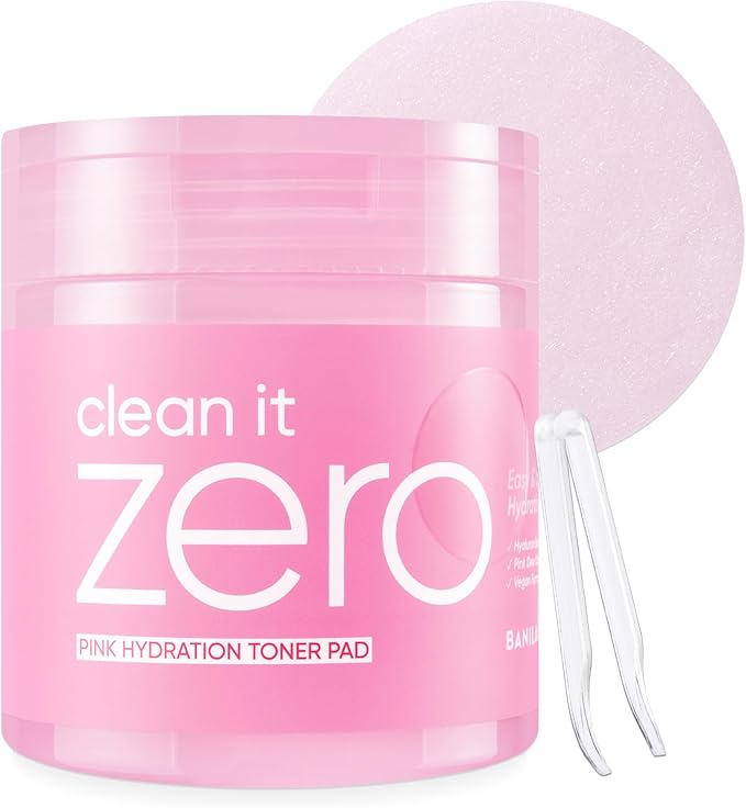 BANILA CO Clean it Zero Pink Hydration Toner Pad | Vegan Korean 3-Layered Pads | Hyaluronic Acids and Vitamin Complex to Moisturize and Soothe Skin | Hypoallergenic, Alcohol Free (70 Pads)