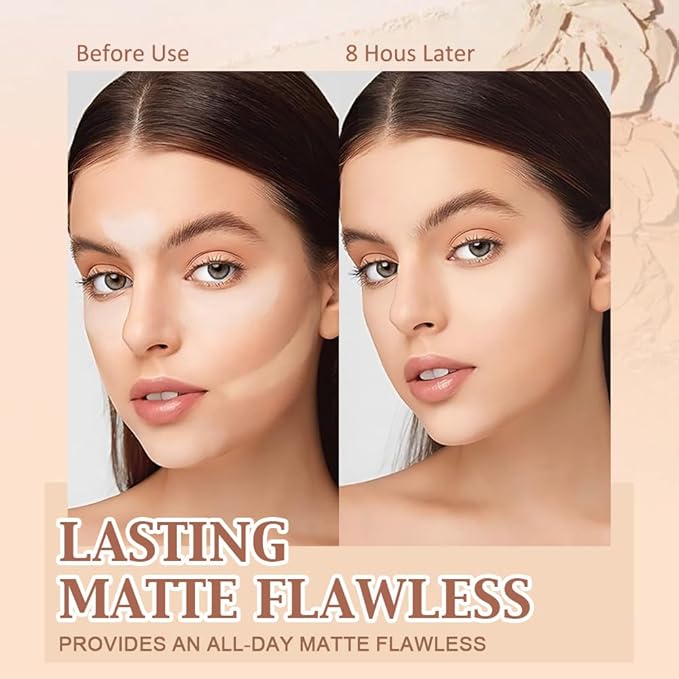 evpct Kaely Oil Control Pressed Face Powder, Get Smooth Flawless Fine Lines and Lightweight Finishing Foundation, Control Shine Long Lasting Waterproof Face Setting Powder Cosmetic, 05 Ivory Buff