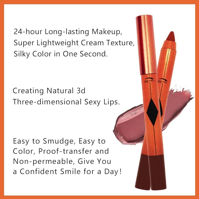 Burnt Brown Lip Liner Pencil, Smooth Matte Lipstick Crayon with Lip Pencil Sharpener for Women, Velvet Smudge Proof Smudgeproof Waterproof No Transfer Makeup Forever Lipliner 505#