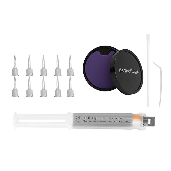 Dermaflage Scar Filler Kit - Medium - Deep Scar Cover and Waterproof Concealer for Acne Scars Wrinkles, and Ice Pick Scars Makeup, 1 mo supply
