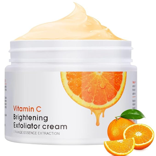 Vitamin C Face Scrub Face Exfoliator Cream Brightening Facial Scrub Exfoliating Facial Wash Microdermabrasion Facial Scrub, Gently Exfoliate Dirt and Dead Skin Cells, Improve Dark Spot, 140g/5oz