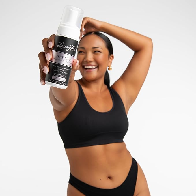 Loving Tan Platinum Mousse, Dark - Streak Free, Natural Looking, Professional Strength Sunless Tanner - 5+ Self Tan Applications per Bottle, Cruelty Free, Naturally Derived DHA - 3.3 Fl Oz