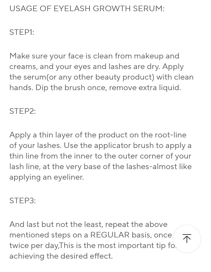 Eyelash Growth Serum, Pure Castor Oil, 0.34 fl oz with Applicator