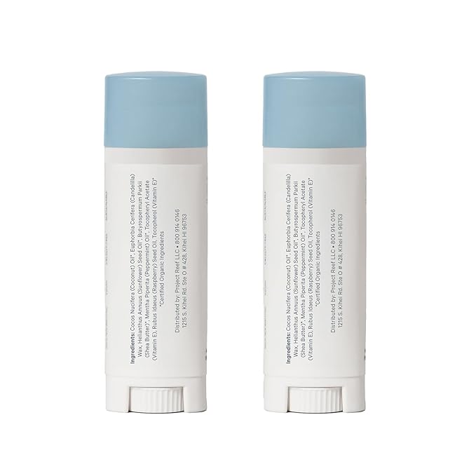 Cooling Lip Balm w/Organic Peppermint, Shea Butter, Vitamin E, Hydrating Chapstick, Soothe Dry Sunburnt Lips, After Sun Care, 2 Pack