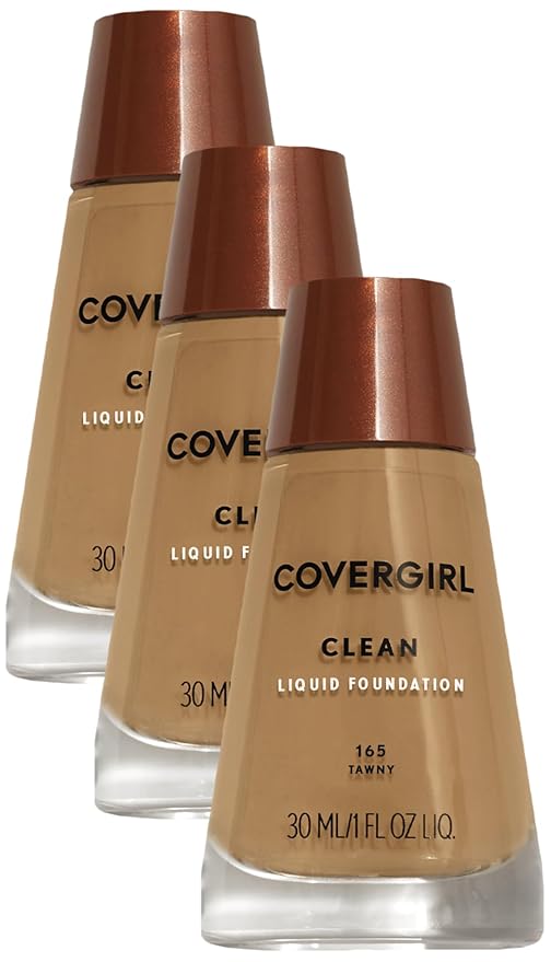 COVERGIRL Clean Makeup Foundation Tawny 165, (packaging may of 3) 1 oz