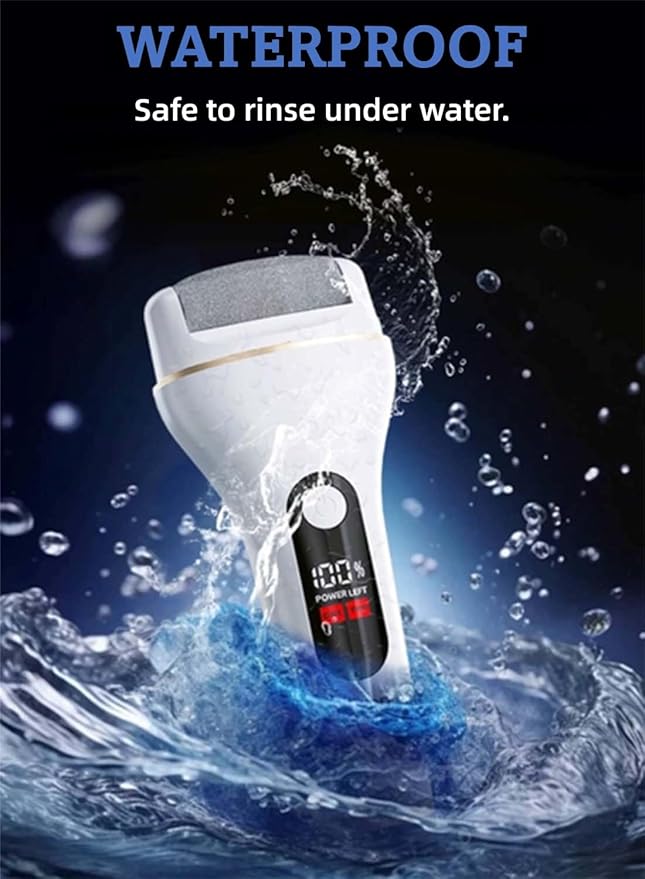 Electric Foot Callus Remover, Portable Electric Foot File with 15 in 1 Professional Pedicure Kits,Rechargeable Pedicure Tools for Foot Care, Waterproof Remover Cracked Feet & Dead Skin, Gift (White)