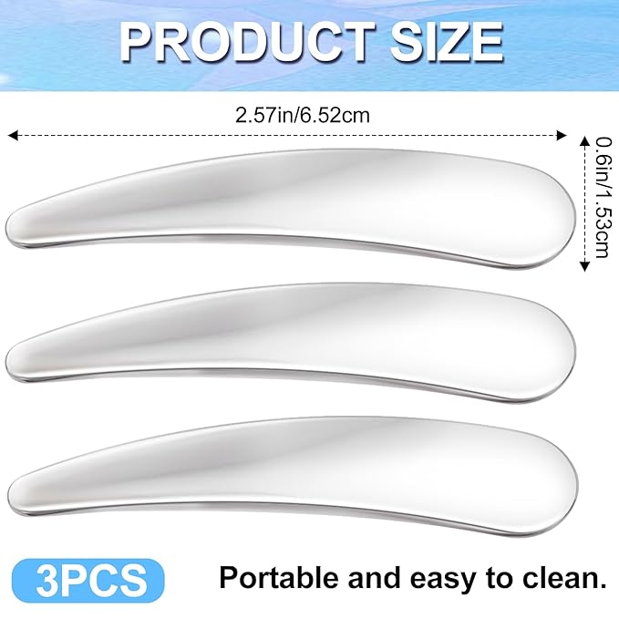 3pcs Mini Metal Cosmetic Makeup Skincare Cream Spatulas
