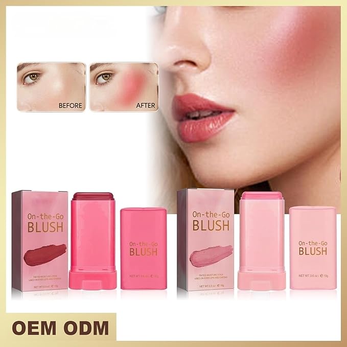 Blush Rare Beauty Liquid Blush Stick Cream Blush Natural Waterproof Long Lasting Powder Blusher,On The Go Blush Brushes For Makeup Cheeks,Suitable For All Skin Types (red)