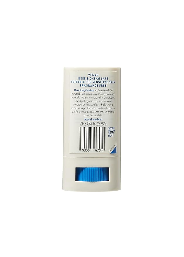 Natural Zinc Stick Clear SPF 50+ Reef & Ocean Safe, Broad Spectrum, Water-Resistant, Australian Made, Pocket-Size, 0.7 Oz / 20g
