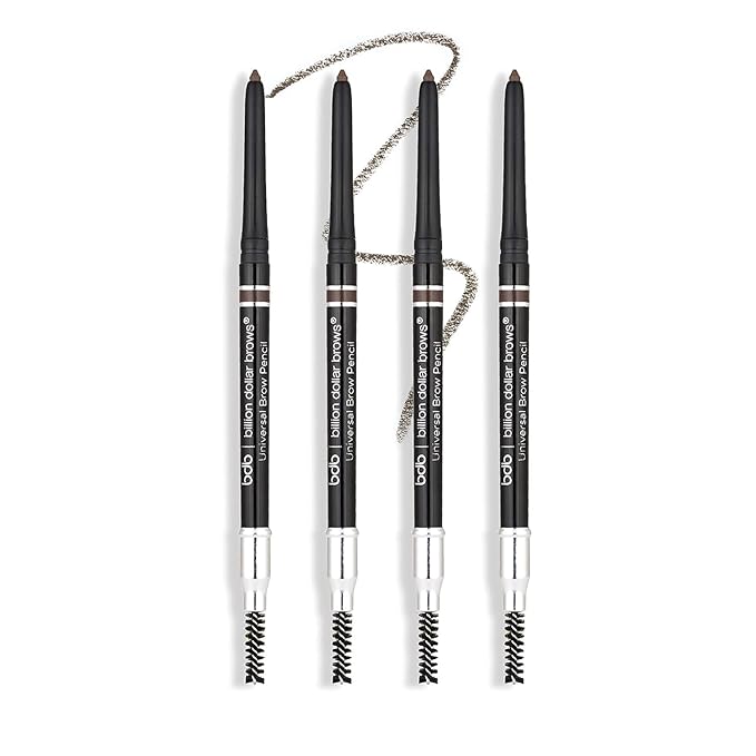 Billion Dollar Brows Universal Eyebrow Pencil – One Perfect Shade, Smudge-Proof, Waterproof, Self-Sharpening Tip, Effortless Blending, Vegan & Cruelty-Free for Flawlessly Defined Brows - 4 Pack