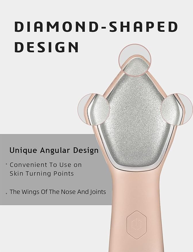 NEWDERMO Microdermabrasion Machine Pro, Large Diamond Electric Microdermabrasion Wand Tool With 3 Levels Frequency for Face Body Exfoliate Skin Care (Pink)