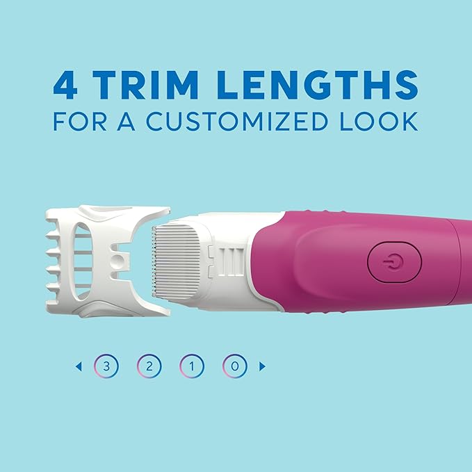 Schick Hydro Silk TrimStyle Razor with Bikini Trimmer for Women | 2-in-1 Bikini Razor for Women and Womens Trimmer for Pubic Hair, Includes 1 Waterproof Handle, 3 Refills & 1 AAA Battery