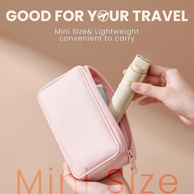 Dermave Bikini Shaver - Electric Bikini Trimmer for Women, Dual Head Shaver, 2-in-1 Womens Electric Razor (Beige)